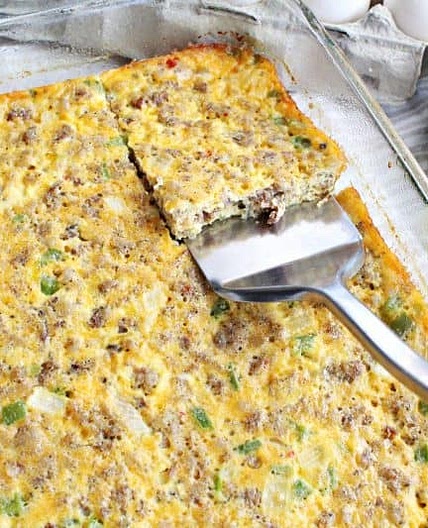 Sausage, Egg and Cheese Egg Bake
