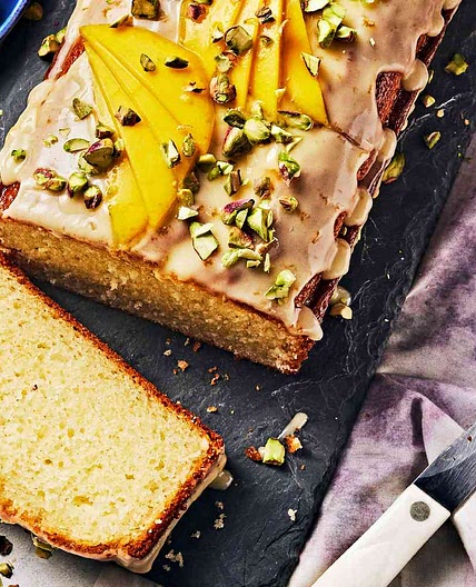Cardamom Yogurt Cake with Mango Lassi Icing