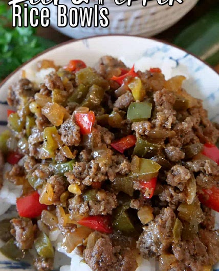 Beef and Pepper Rice Bowls