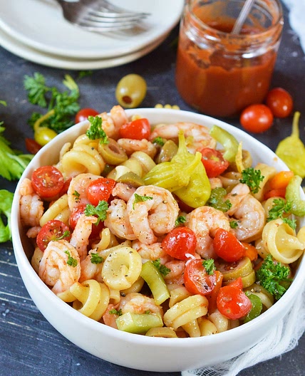Bloody Mary Shrimp Pasta Salad Recipe