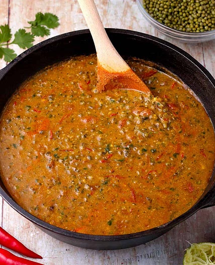 Mung Bean Curry (Green Moong Bean Dal)
