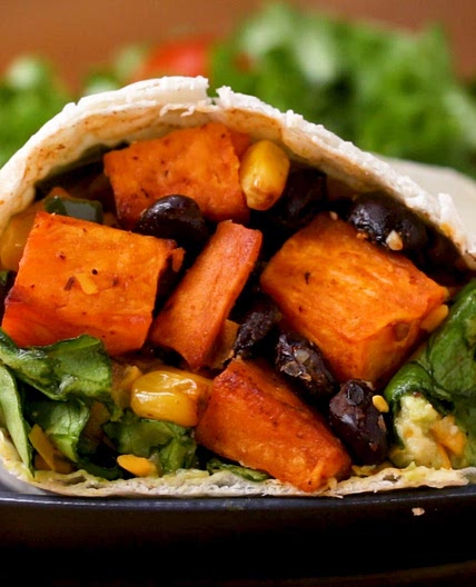 Sweet Potato And Black Bean Burritos Recipe by Tasty