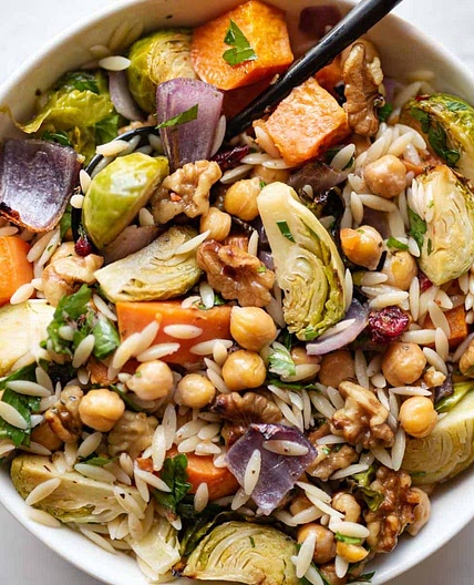 Vegan Roasted Veggie Orzo Salad