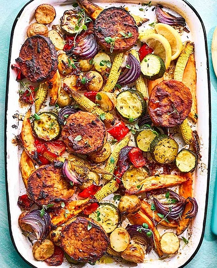 Tempeh traybake