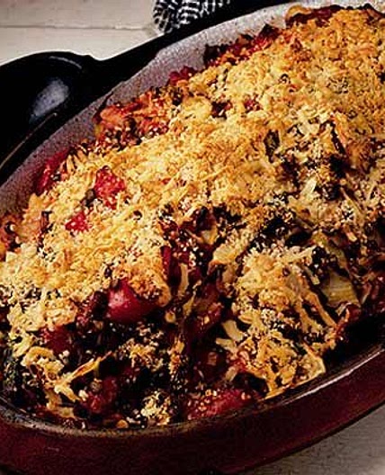 Gratin of white cabbage & lentils in a Provençal sauce
