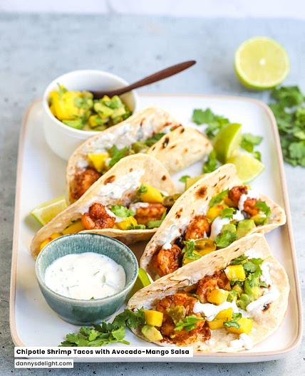 Chipotle Shrimp Tacos with Avocado-Mango Salsa