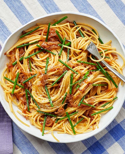 Jammy Onion and Miso Pasta