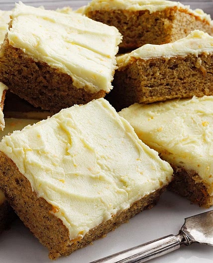 Banana Bars with Orange Frosting