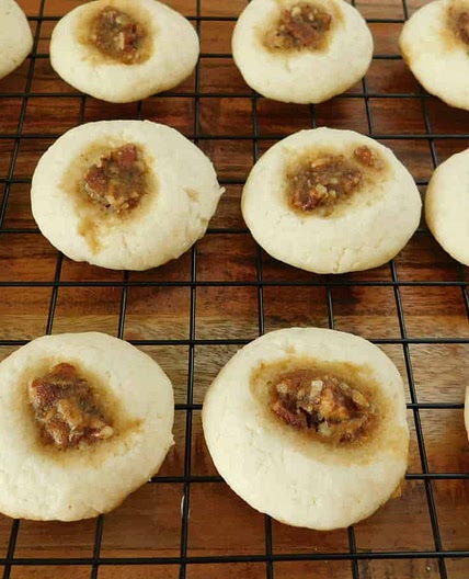 Pecan thumbprint cookies