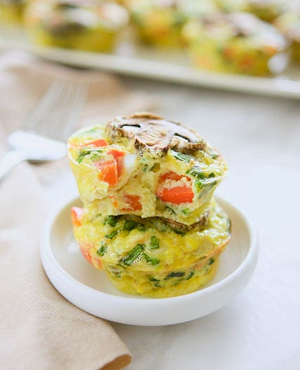 Spinach Mushroom Pepper Egg Muffins