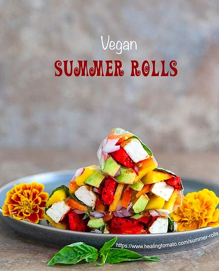 Vegan Summer Rolls Using Dragon Fruit