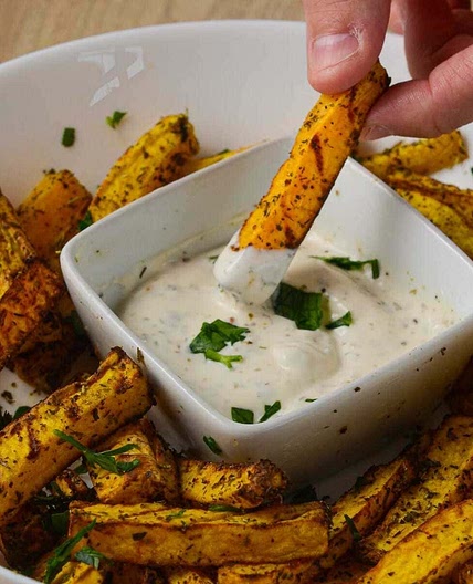 Air Fryer Garlic Herb Butternut Squash Fries