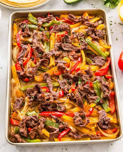 Easy Sheet Pan Steak Fajitas