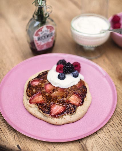 Strawberry buckwheat pancakes