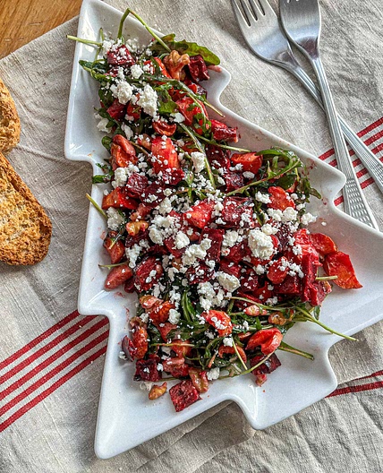Roasted Beet Salad with Feta and Walnuts