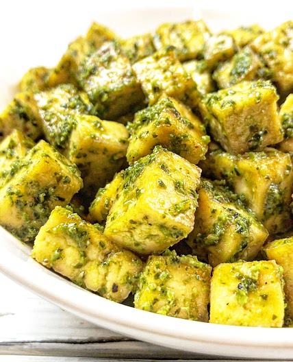 Baked Pesto Tofu Bites