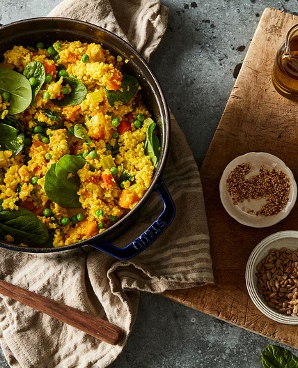 One-Pot Millet Pilaf With Vegetables & Turmeric