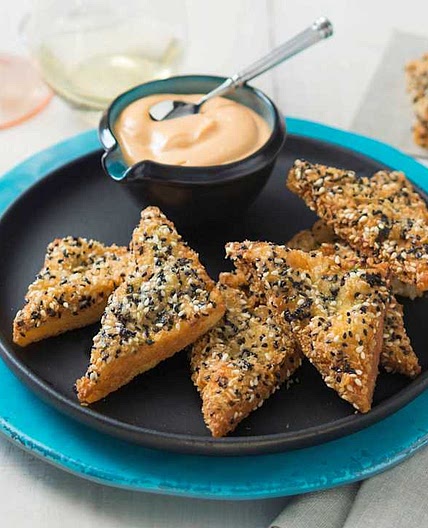 Prawn toast with Sriracha® and sesame mayonnaise