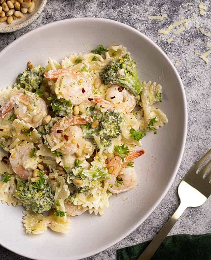 Creamy Shrimp & Broccoli Pasta