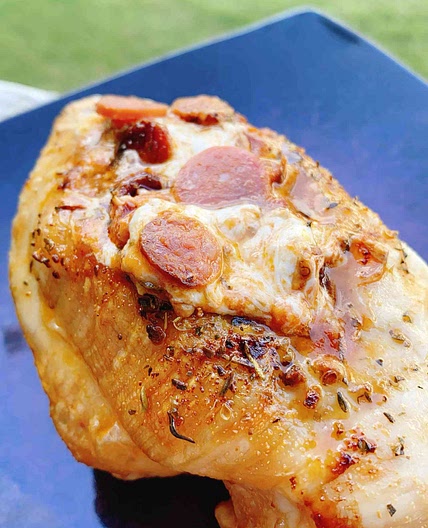 Air Fryer Pizza-Stuffed Chicken Breasts