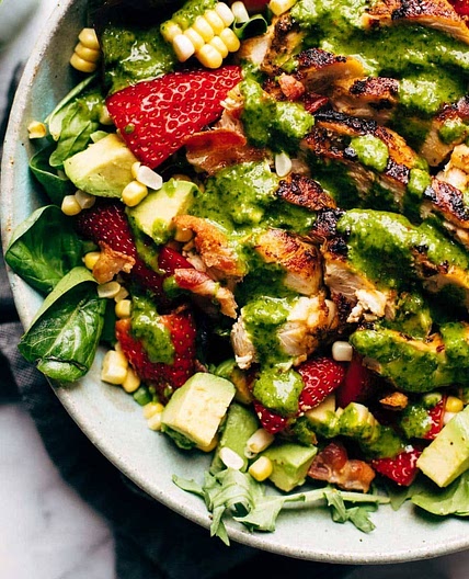 Summer Chipotle Chicken Cobb Salad with Cilantro Vinaigrette
