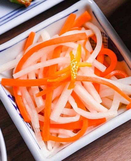 Kohaku Namasu with Yuzu (Japanese Pickled Daikon and Carrot Salad)