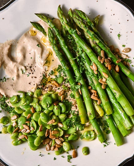 Asparagus & Fava Beans With Tonnato