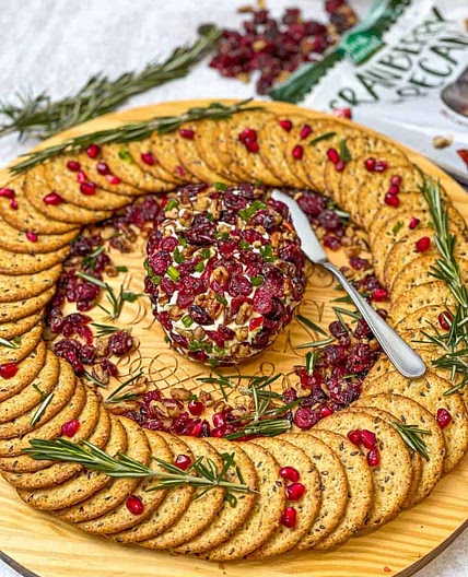 Roasted Pecan and Cranberry Cheeseball