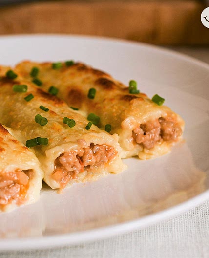 Canelones rellenos de pollo