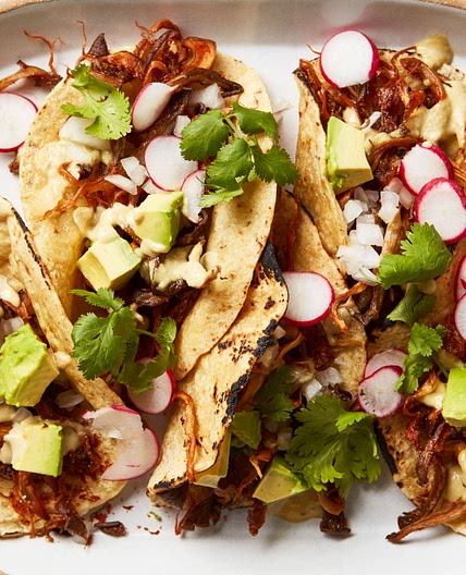 Pulled Mushroom Tacos With Salsa Guille