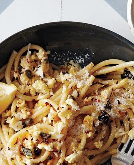 Bucatini with Cauliflower, Capers, and Lemon