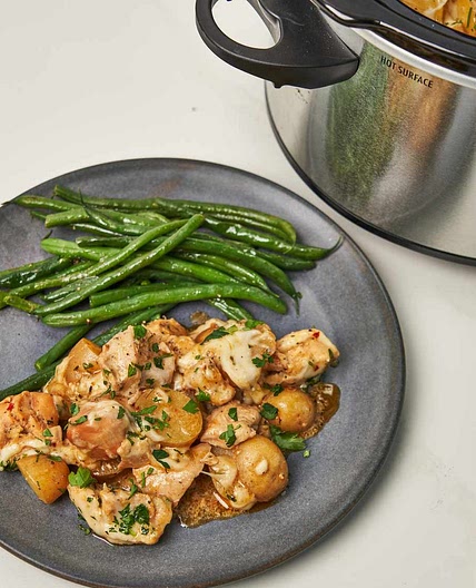Slow Cooker Parmesan Garlic Chicken and Potatoes