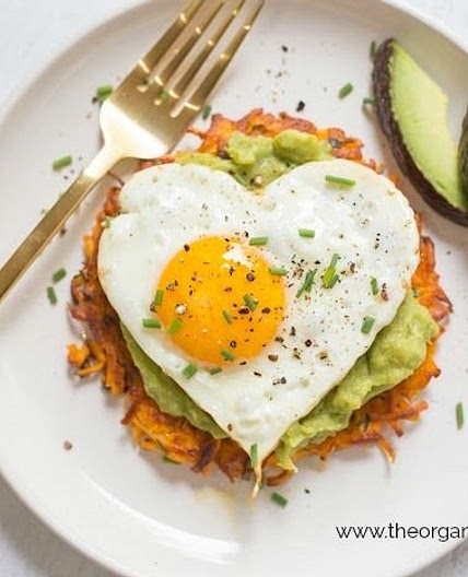 Savory Sweet Potato Fritters with Avocado and Fried Egg!