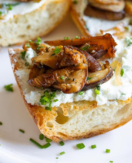 Mushroom and Goat Cheese Toasts