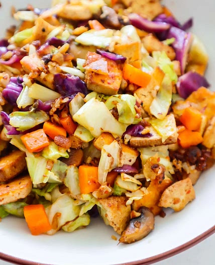 Easy Cabbage Tofu Stir-Fry
