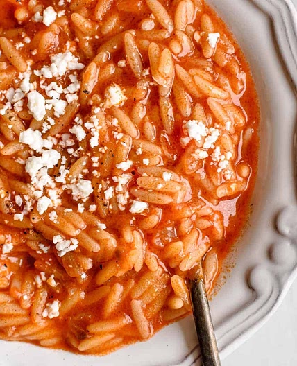 Manestra - Greek Orzo With Tomato Sauce