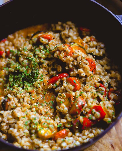 Pearl Barley Carrot and Vegetable Risotto