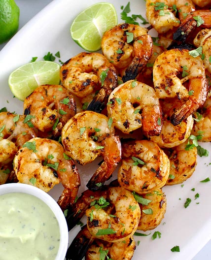 Grilled Lime Cilantro Shrimp Skewers