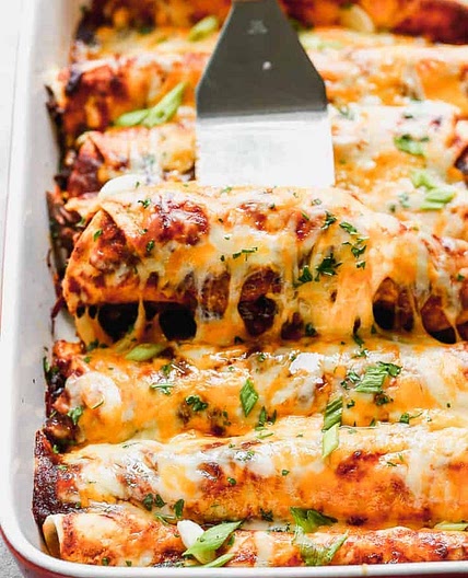 Shredded Beef Enchiladas