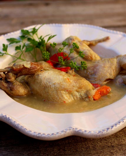 Codornices estofadas, receta de caza