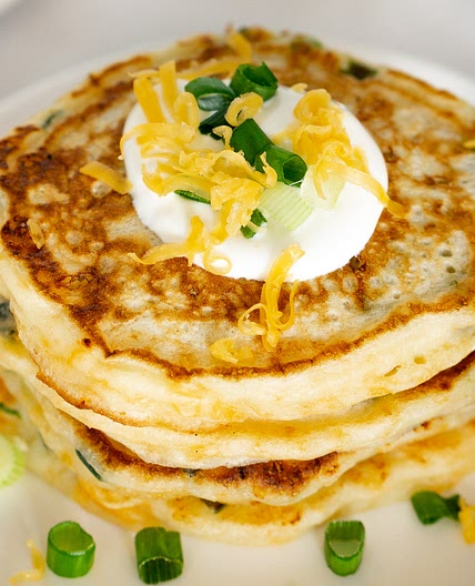 Cheesy Savory Pancakes with Scallions