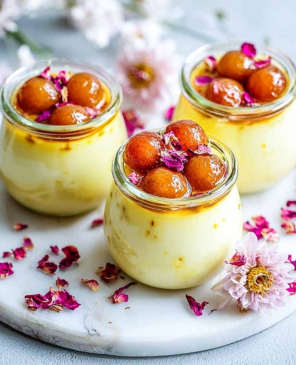 Gulab Jamun Custard Cups