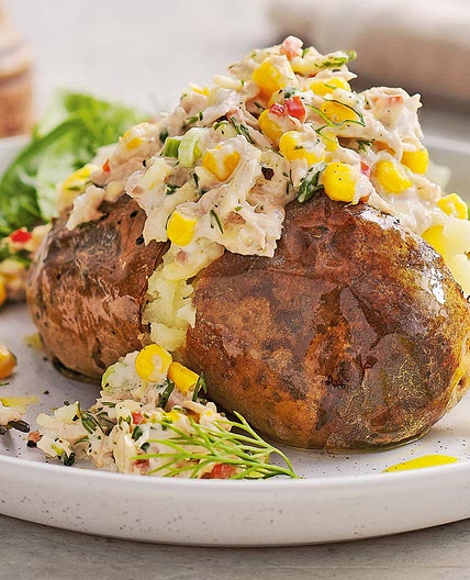 Tuna and sweetcorn jacket potatoes
