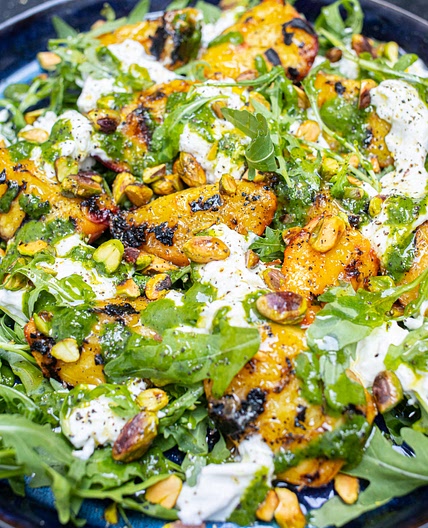 Grilled Peach and Burrata Salad