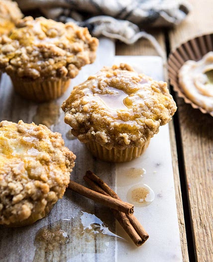 Pumpkin Coffee Cake Muffins with Cinnamon Honey Butter