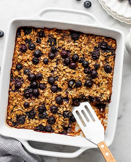 Zucchini Blueberry Baked Oatmeal