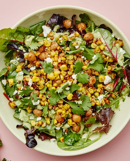 Corn & Chickpea Bowl With Miso-Jalapeño Tahini