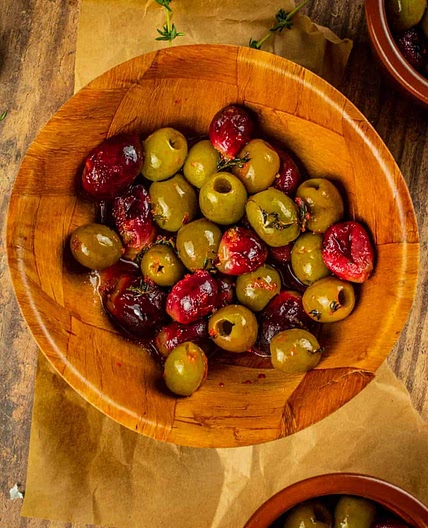 Roasted Grapes and Olives