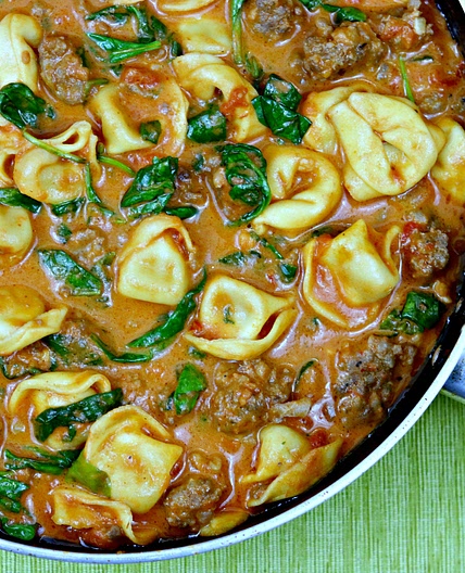 Venison Sausage Tortellini Skillet