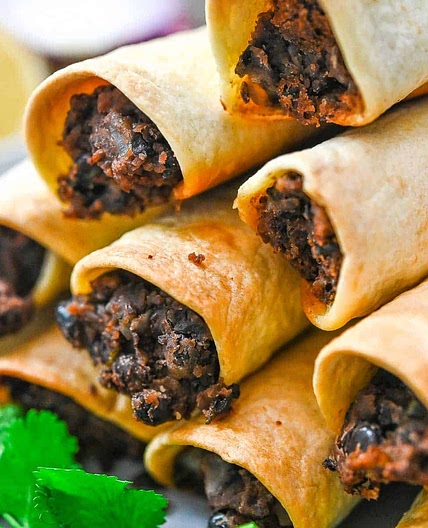 Baked Black Bean Taquitos